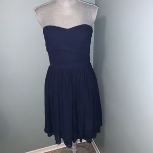 Bill Levkoff Strapless Navy Blue Dress size 6